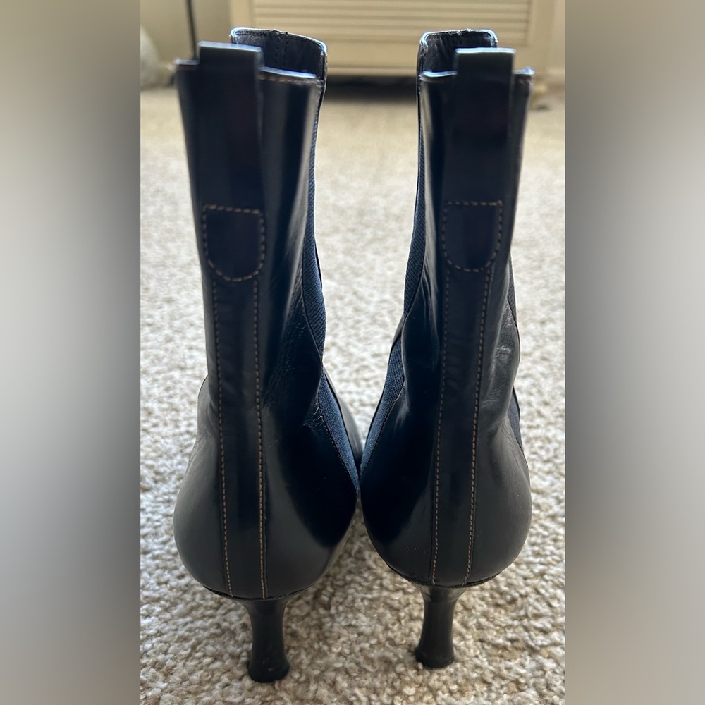 Cole Haan Black Leather Pull On Stretch Ankle Boot (9) - Picture 5 of 8